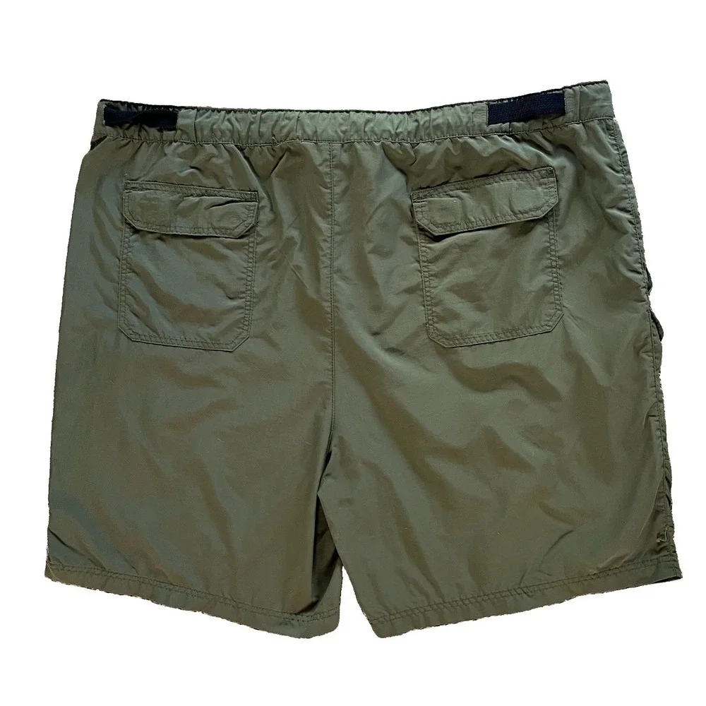 Croft &Barrow Men's XXL  Olive Nylon Cargo Hiking Shorts Belted Quick Dry 44-46